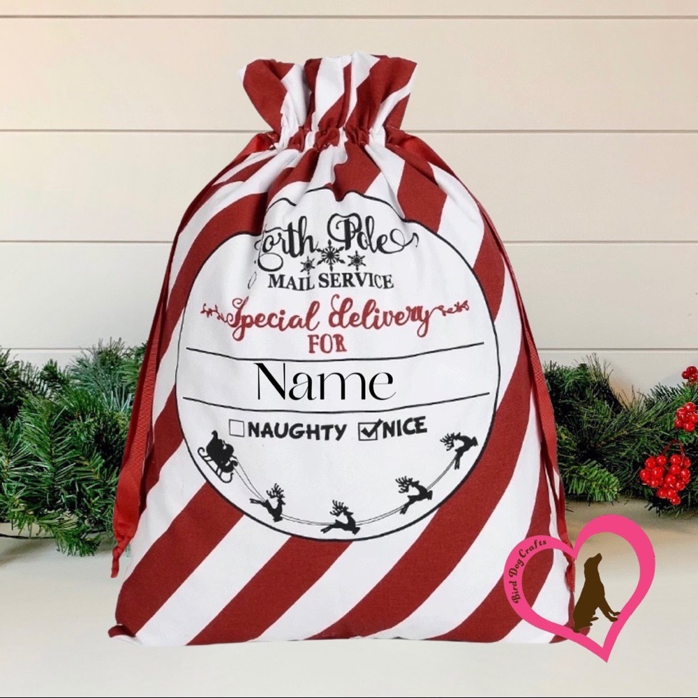 Personalized Santa Sack - Red & White